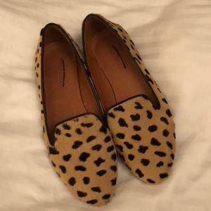 Madewell pony hair cheetah print loafers